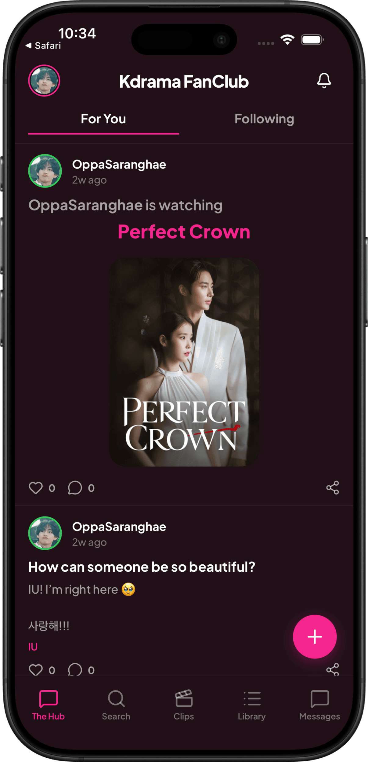 KDrama FanClub fan discussion hub screen